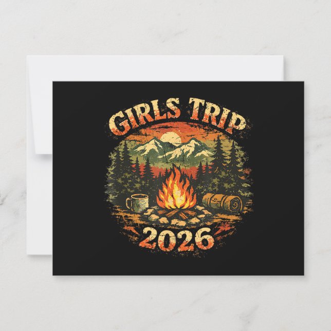 Mädelsreise 2026 Camping-Abenteuer Save The Date (Vorderseite)