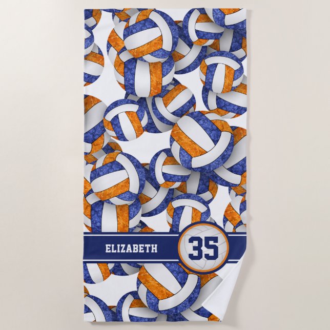 Mädelvolleyball personalisiert strandtuch (Vorderseite)