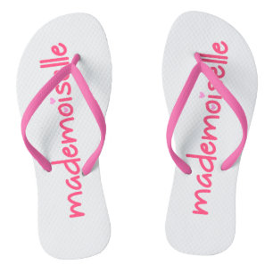 Mademoiselle Fun Typografie Französisches Zitat Fl Flip Flops