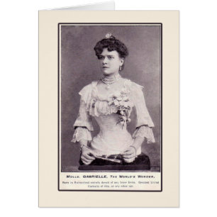 Mademoiselle Gabrielle die Hälfte-Frau, auf Karte