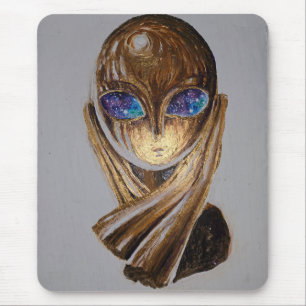 Mademoiselle Pogany und das Universum in ihren Aug Mousepad