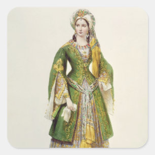 Mademoiselle Rachel als Roxane in "Bajazet" Quadratischer Aufkleber