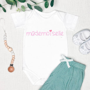 Mademoiselle - Spaß, französisches Zitat, Baby Bod Strampler