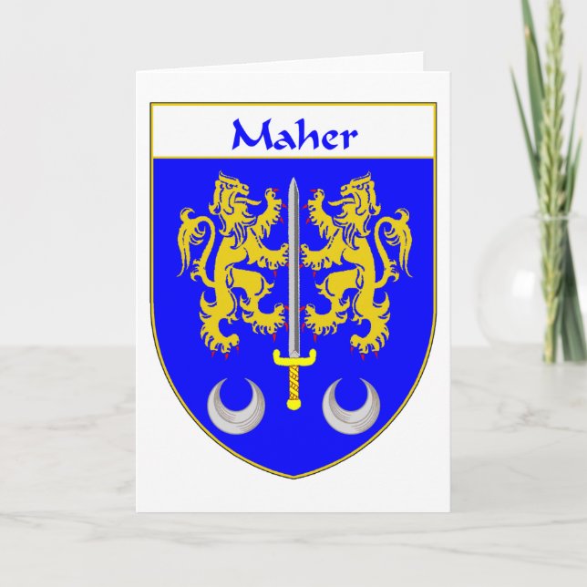 Madermantel von Waffen/Familienwappen Feiertagskarte (Vorderseite)