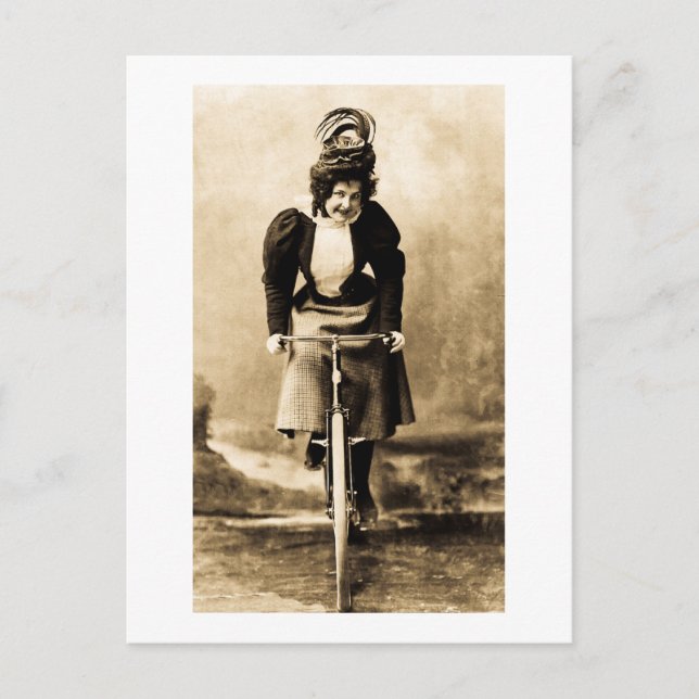 Madge Lessing on Bike Vintag 1902 Postkarte (Vorderseite)