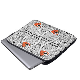 Madhubani 4 Fische Laptopschutzhülle