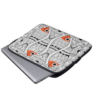Madhubani 4 Fische Laptopschutzhülle