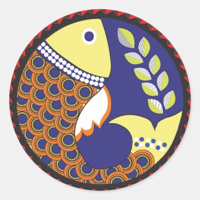 Madhubani Art Sticker (Vorderseite)
