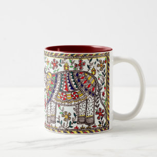 Madhubani inspirierte Tee-Tasse Zweifarbige Tasse
