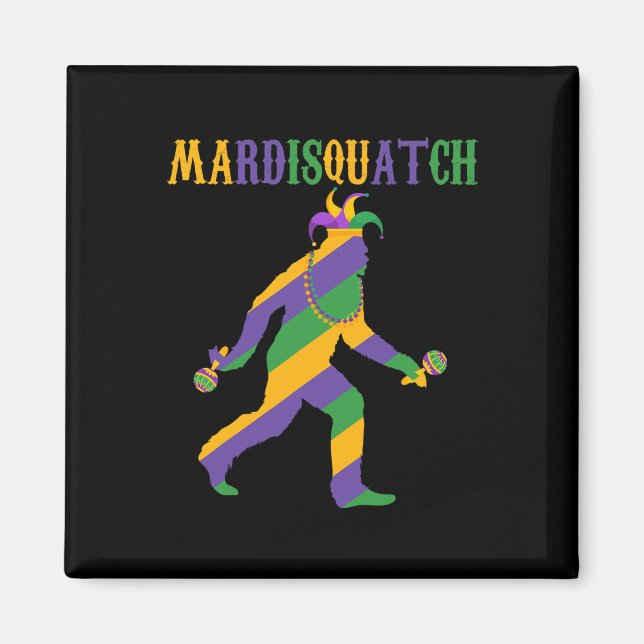 Madi Mardi Gras Bigfoot Mardi Gras Bethes Men Mar Magnet (Vorne)