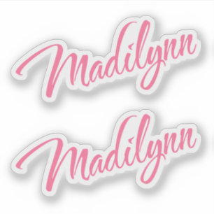Madilynn Name pink cursive x2 Aufkleber