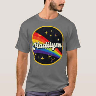 Madilynn Rainbow in Space Vintage Style T-Shirt