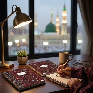 Madinah Vintage Roter Teppich Druck Notizbuch