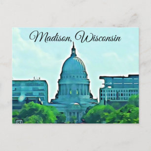 Madision Wisconsin Hauptstadt Picture Postcard Postkarte