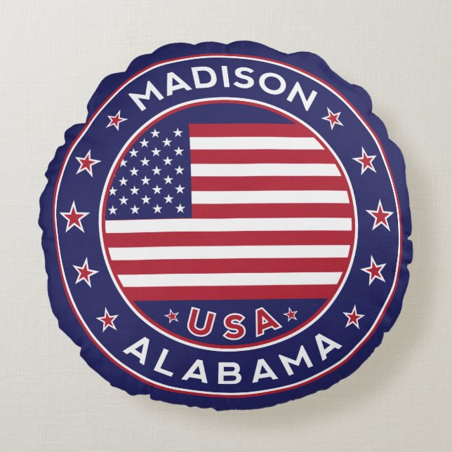 Madison, Alabama Rundes Kissen (Vorderseite)
