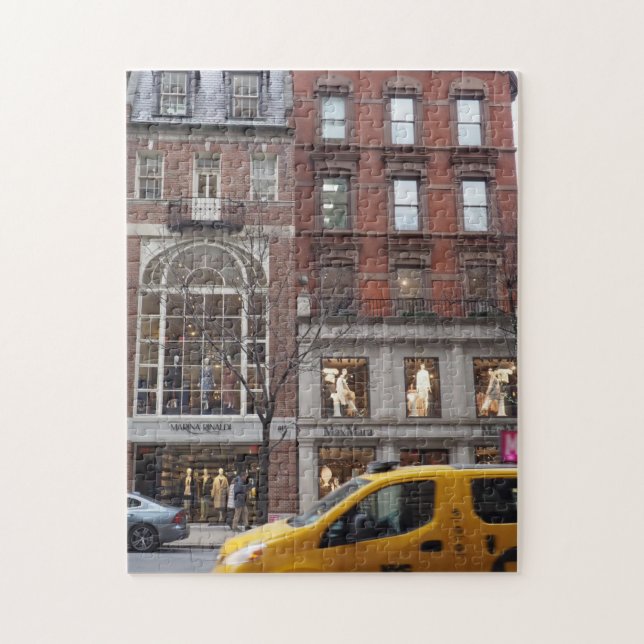 Madison Avenue Shopping Taxi Cab New York City NYC Puzzle (Vertikal)