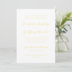 Madison Butter Yellow Elegant Wedding Einladung