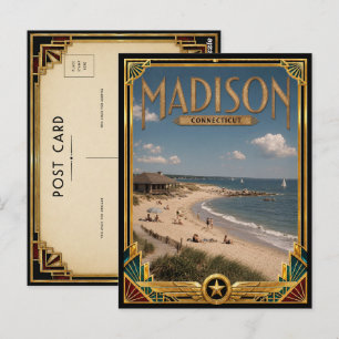 Madison Connecticut Vintage Art Deco Golden Age Postkarte