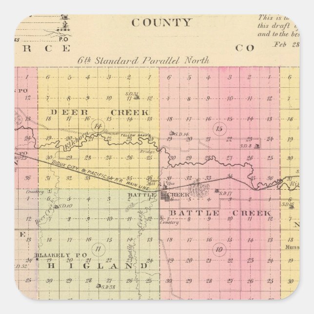 Madison County Quadratischer Aufkleber (Vorderseite)