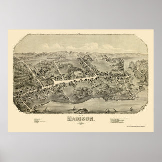 Madison, CT Panoramic Map - 1881 Poster