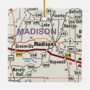 Madison Florida Karte Keramikornament