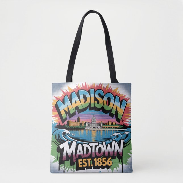 Madison Graffiti Skyline Mural Street Art Design (Vorderseite)