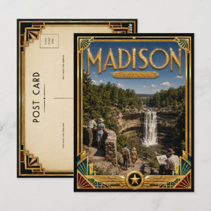Madison Indiana Vintage Art Deco Golden Age Postkarte