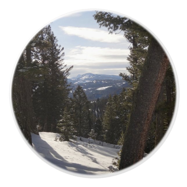 Madison Mountains im Winter in Montana Keramikknauf (Vorderseite)