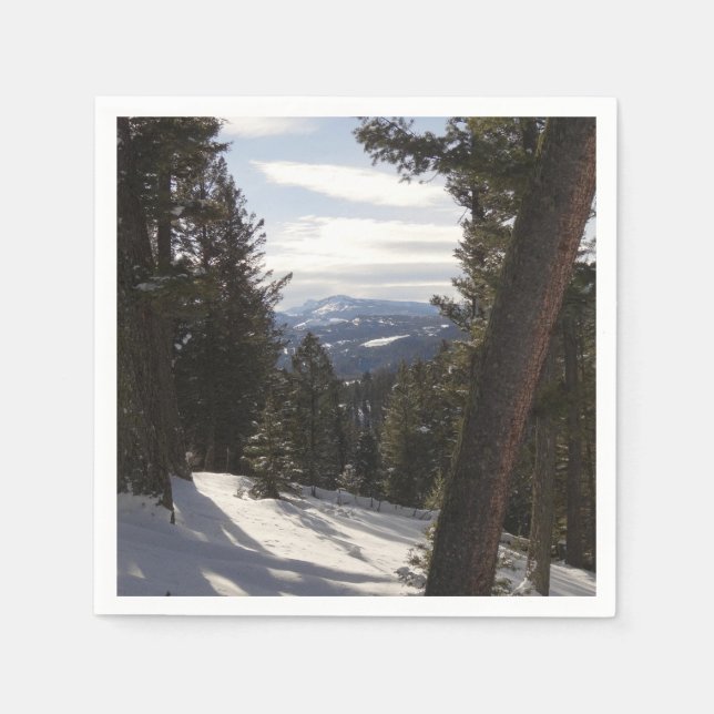 Madison Mountains im Winter in Montana Serviette (Vorderseite)