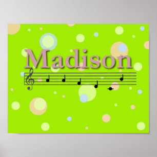 Madison Musical Name Kinderzimmer Room Poster