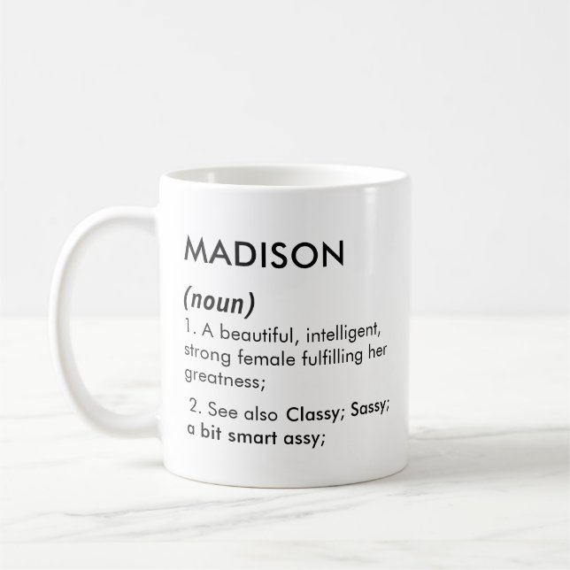 Madison name, Editable name, Custom name Kaffeetasse (Links)