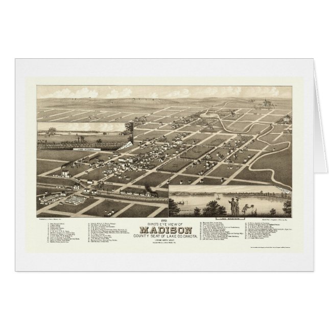 Madison, panoramische Karte Sd - 1883 (Vorderseite (Horizontal))