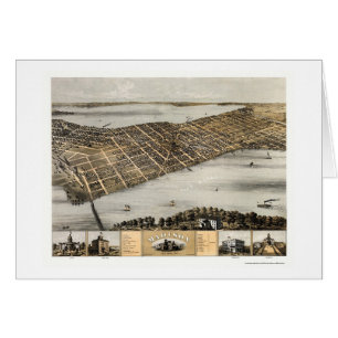 Madison, panoramische Karte WI - 1867