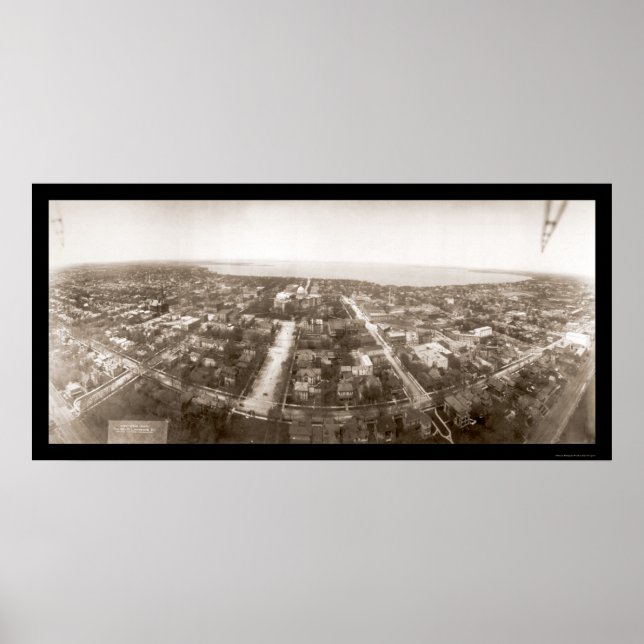 Madison WI Aerial Foto 1908 Poster (Vorne)
