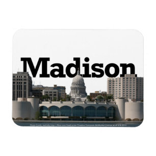 Madison WI Skyline mit Madison im Himmel Magnet