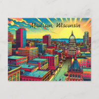 Madison, Wisconsin City Skyline bei Sunset
