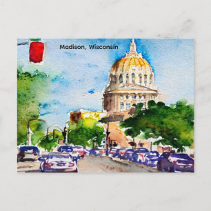Madison, Wisconsin, die Hauptstadt Vintag Postkarte