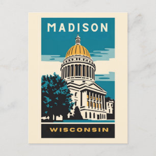 Madison, Wisconsin, die Hauptstadt Vintag Postkarte