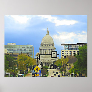 Madison Wisconsin, Digital Art, Wall Art Poster