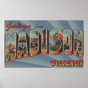 Madison, Wisconsin - Große Buchstabenszenen Poster