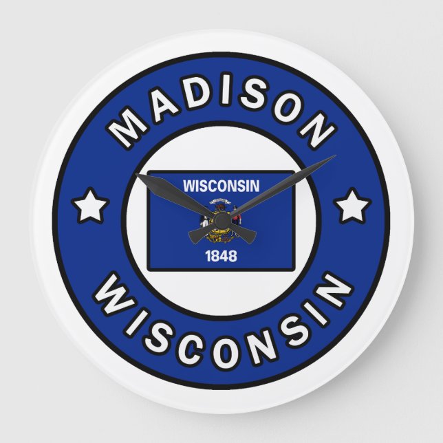 Madison Wisconsin Große Wanduhr (Vorderseite)