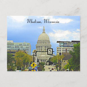 Madison, Wisconsin Hauptstadt Gebäude Fotografie  Postkarte