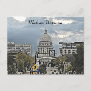 Madison, Wisconsin Hauptstadt Gebäude Fotografie Postkarte
