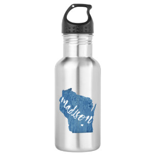 Madison, Wisconsin Holzkörner Edelstahlflasche
