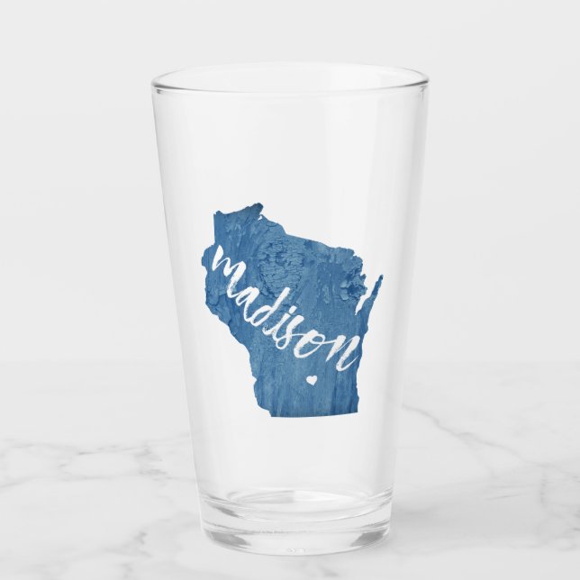 Madison, Wisconsin Holzkörner Glas (Vorderseite)