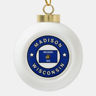 Madison Wisconsin Keramik Kugel-Ornament
