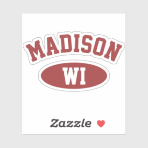 Madison, Wisconsin Retro-Typografie-Vinyl-Aufklebe Aufkleber