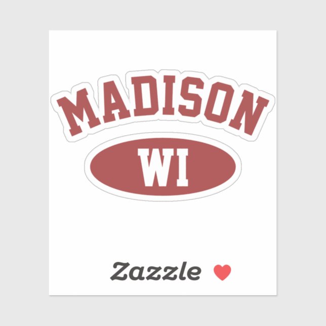 Madison, Wisconsin Retro Typography Vinyl Sticker (Blatt)