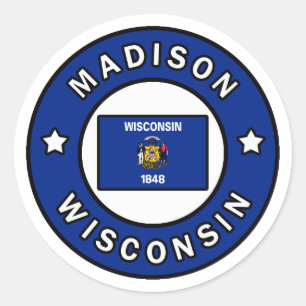 Madison Wisconsin Runder Aufkleber