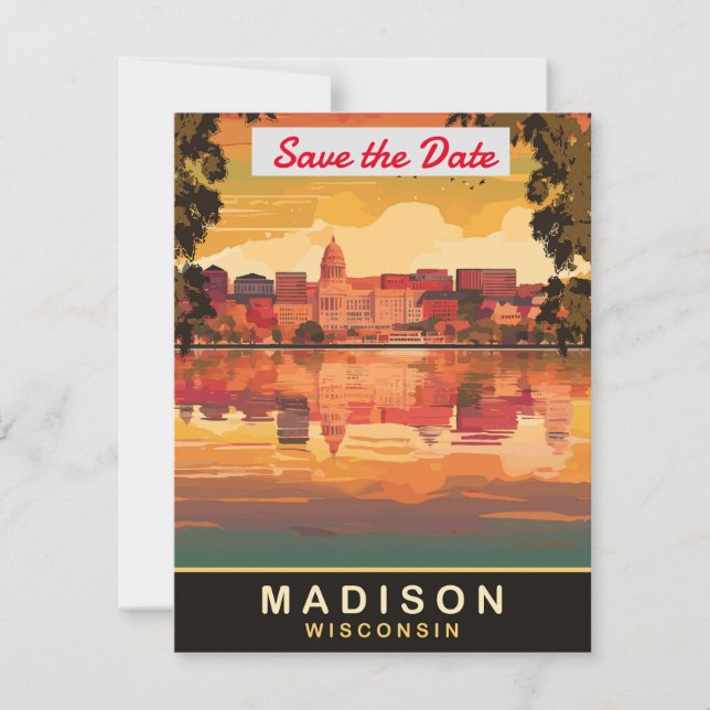 Madison, Wisconsin Save The Date (Vorderseite)